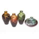 Four Gallé style vases.