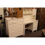White six drawer chest and matching dresser.