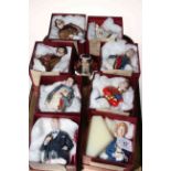 Collection of nine limited edition Bronte Porcelain Historic Figures candle extinguishers including