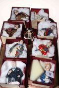 Collection of nine limited edition Bronte Porcelain Historic Figures candle extinguishers including