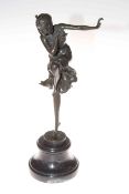 Art Deco style bronze figure of girl dancer, 39cm.