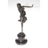 Art Deco style bronze figure of girl dancer, 39cm.