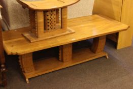 Large rectangular African hardwood low table 46cm x 156cm.