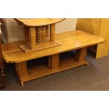 Large rectangular African hardwood low table 46cm x 156cm.