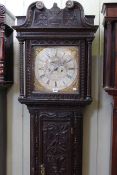 19th Century carved oak eight day longcase clock,