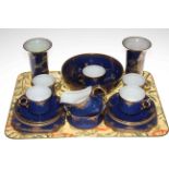 Carlton Ware Chinoiserie comprising pair vases, bowl and nineteen piece tea set.