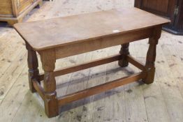 Robert Thompson of Kilburn Mouseman adze cut top rectangular coffee table, 41cm by 82cm by 36cm.