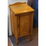 Victorian satinwood pot cupboard, 77cm by 37.5cm.