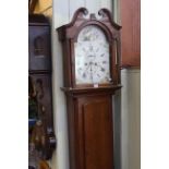 19th Century oak eight day longcase clock,