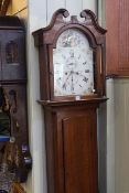 19th Century oak eight day longcase clock,