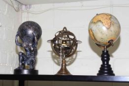 Three novelty globes.