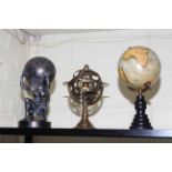 Three novelty globes.