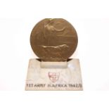 WWI death plaque/death penny awarded to John William Mahaffey.