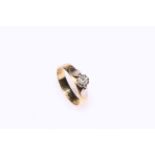18 carat gold solitaire diamond ring, size N.