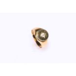 Gents 18 carat gold and diamond ring, size O.