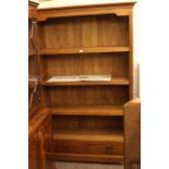 Hardwood two drawer, four tier open bookcase 191cm x 121cm.