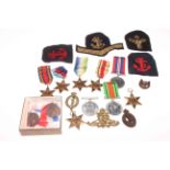 Collection of war medals including six star medals with ribbons and others,