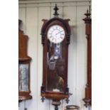 Vienna wall clock in mahogany stained and ebonised case,