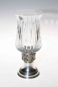 Commemorative silver and Stuart Crystal glass candle holder to commemorate the restoration of York