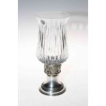 Commemorative silver and Stuart Crystal glass candle holder to commemorate the restoration of York