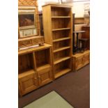 Pine two door and open side cabinet 104cm x 94cm,