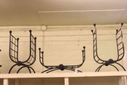 Three piece cast iron fireplace set.