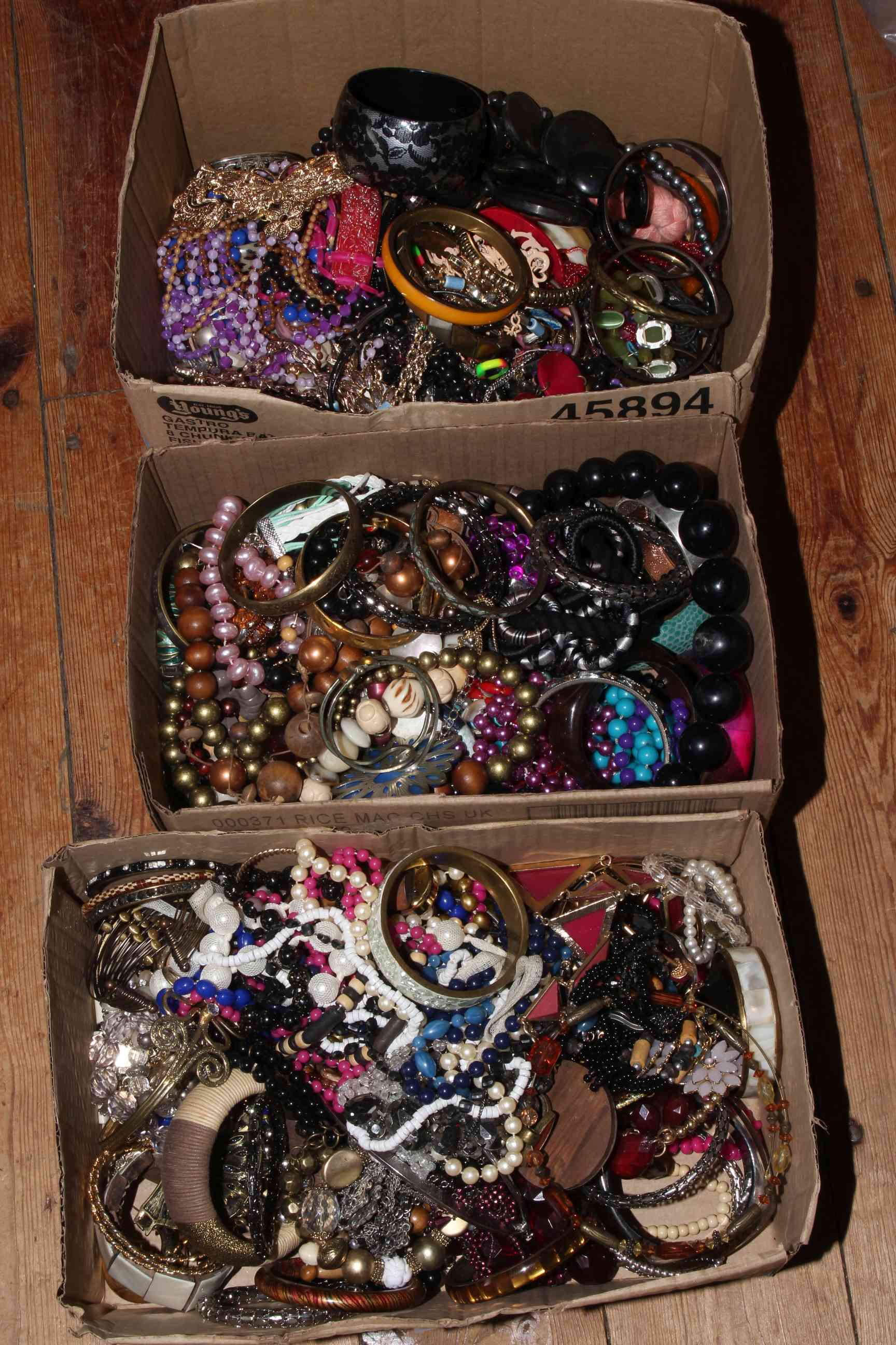 Five boxes of costume jewellery. - Image 3 of 3