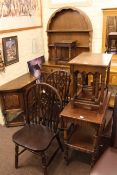 Old Charm dome top dresser 180cm x 92cm, Old Charm hall cabinet, nest of three oak tables,