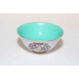 Chinese Republic medallion bowl decorated with butterflies in four roundels, 9cm diameter.