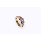 18 carat gold, solitaire diamond ring, size M.