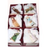 Collection of six limited edition Bronte porcelain Kate Greenaway candle extinguishers,
