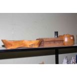 Two burr wood carved bowls and an Indian jewellery box.