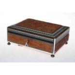 Anglo Indian ivory inlaid box with key.
