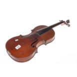 Victorian violin with internal paper label, LE PARISIEN 60cm.