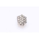 Large diamond cluster ring, with nineteen stones, total approximately 1 carat set in 9 carat gold,