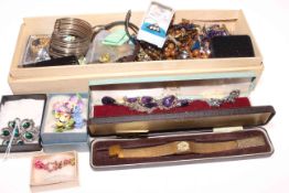 Collection of mostly costume jewellery and ladies bracelet watch.