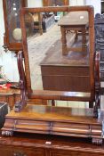Victorian mahogany two drawer toilet mirror, 82cm by 64cm.