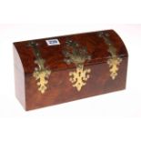 Burr walnut and brass bound desk box.