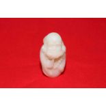 Chinese jade bearded elder signed verso, 8cm.