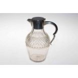 Silver mounted cut glass claret jug, Birmingham 1913 by John Sherwood & Sons, 20cm.