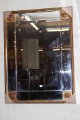 Rectangular gilt framed marginal wall mirror, 100cm by 75cm overall.