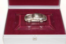 Porsche silver and glass desk paperweight, boxed.