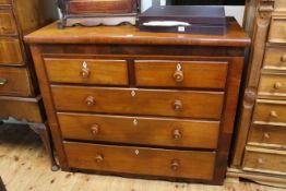 Victorian mahogany chest of two short above three long drawers, 125cm by 107cm.