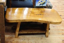 Bespoke oak naturalistic coffee table, 94cm by 43cm.