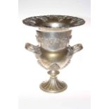 Silver plated urn style wine cooler, 35.5cm high.