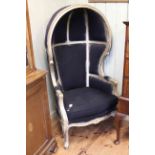 Gilt painted hooded porters chair.