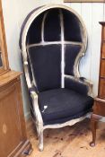 Gilt painted hooded porters chair.