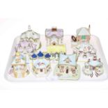 Collection of ten Coalport cottages.