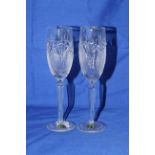 Pair of Waterford Crystal seahorse flute glasses, no. 129157, with box.