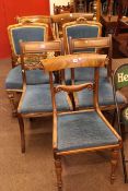 Seven various Victorian dining chairs including two carvers.